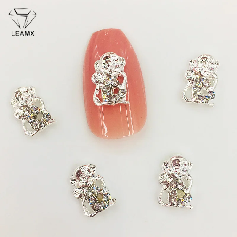LEAMX 10Pcs Rhinestones Monkey Design Nail Art Charms Gems 3D Silver Metal Animal Nails Decorations DIY Manicure Decor Tool L497
LEAMX 10Pcs Rhinestones Monkey Design Nail Art Charms Gems 3D Silver Metal Animal Nails Decorations DIY Manicure Decor Tool L497