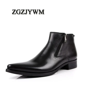 ZGZJYWM Men Boots Genuine Leather Black/Red Pointed Toe Luxury Fashion Classic Business Office Formal Ankle Men Shoes Male
ZGZJYWM Men Boots Genuine Leather Black/Red Pointed Toe Luxury Fashion Classic Business Office Formal Ankle Men Shoes Male