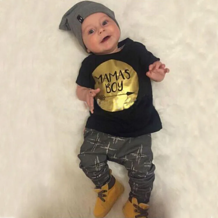 2019 Summer Boy's Clothing Set 1*T Shirt+1*pants Golden MAMAS BOY Letter Print Pure Cotton Toddler Boy Clothes Thanksgiving
2019 Summer Boy's Clothing Set 1*T Shirt+1*pants Golden MAMAS BOY Letter Print Pure Cotton Toddler Boy Clothes Thanksgiving