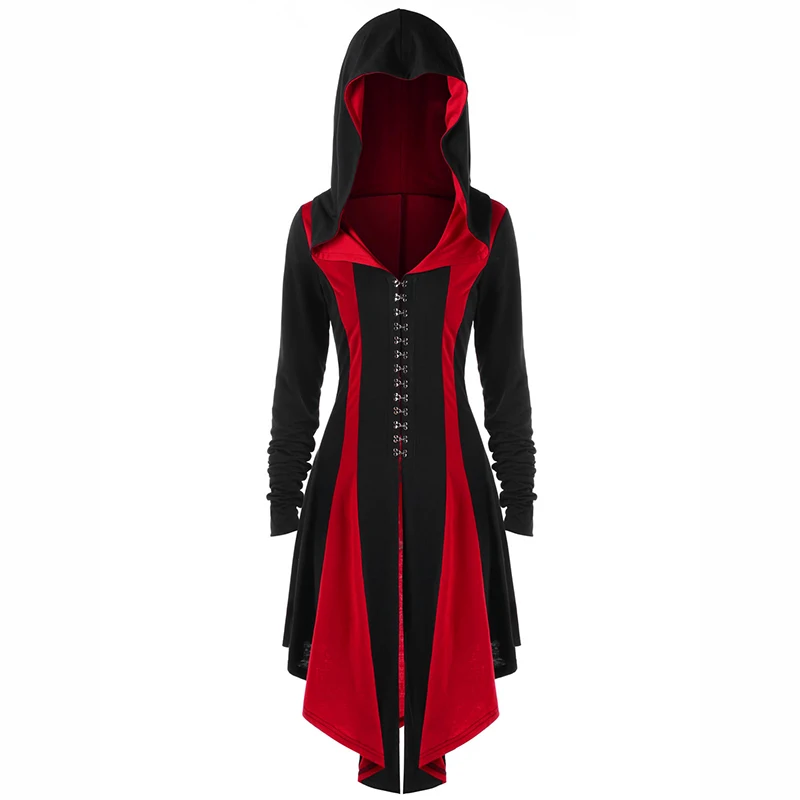 thin Retro Vintage coat Women Ladies Long Sleeve hooded Coat Spring Autumn lace-up Casual punk rock gothic Tops Outwear female
thin Retro Vintage coat Women Ladies Long Sleeve hooded Coat Spring Autumn lace-up Casual punk rock gothic Tops Outwear female