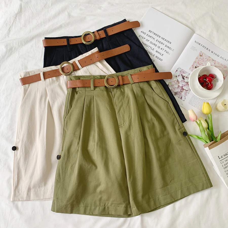 Summer Korean Version Solid Color Rivet Shorts Ladies Crimping Pocket Fashion Shorts Girl High Waist Slim Wide Leg Shorts Woman
Summer Korean Version Solid Color Rivet Shorts Ladies Crimping Pocket Fashion Shorts Girl High Waist Slim Wide Leg Shorts Woman