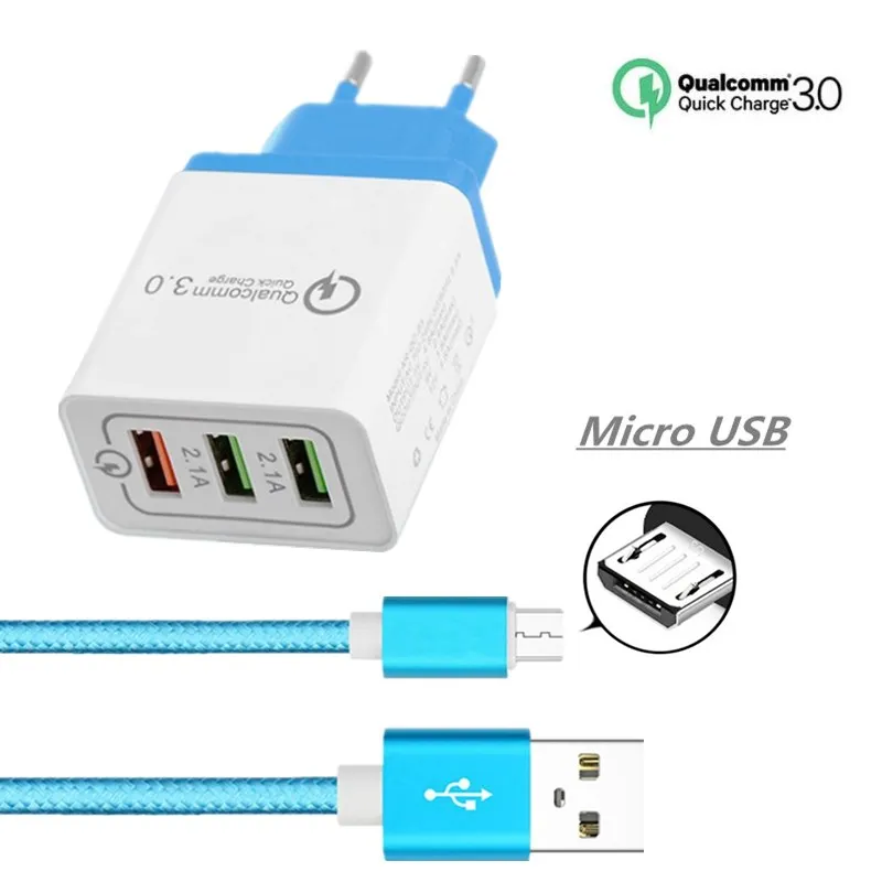 QC3.0 Quick Charger Charger Cable Phone Charger Fast Charging Adapter For Xiaomi Samsung Huawei P Smart 2019 honor 8C 8X 7C 7A
QC3.0 Quick Charger Charger Cable Phone Charger Fast Charging Adapter For Xiaomi Samsung Huawei P Smart 2019 honor 8C 8X 7C 7A