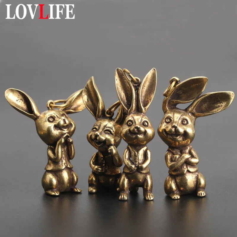 Copper Rabbit Small Keychain Pendants Solid Brass Rogue Rabbit Key Chains Hanging Ornament Metal Antique Animal Key Ring Holder
Copper Rabbit Small Keychain Pendants Solid Brass Rogue Rabbit Key Chains Hanging Ornament Metal Antique Animal Key Ring Holder