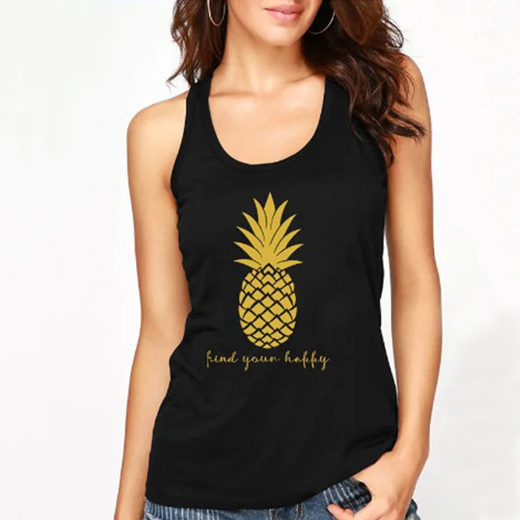 Pineapple Plus Size Black White Gray Blue Tank Tops Women Summer Letter Print Female Casual Vest Ladies Tops Tee
Pineapple Plus Size Black White Gray Blue Tank Tops Women Summer Letter Print Female Casual Vest Ladies Tops Tee