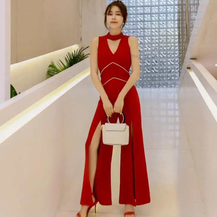 2019 Red Jumpsuits Stand Collar Hollow Out Sleeveless Ladies Jumpsuits Slim Split Romper Playsuits
2019 Red Jumpsuits Stand Collar Hollow Out Sleeveless Ladies Jumpsuits Slim Split Romper Playsuits