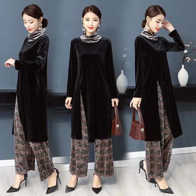 India Pakistan Women Clothing Fashion 2 pieces sets wide Leg Pants Suit Spring autumn vintage elegant Ethnic costume
India Pakistan Women Clothing Fashion 2 pieces sets wide Leg Pants Suit Spring autumn vintage elegant Ethnic costume