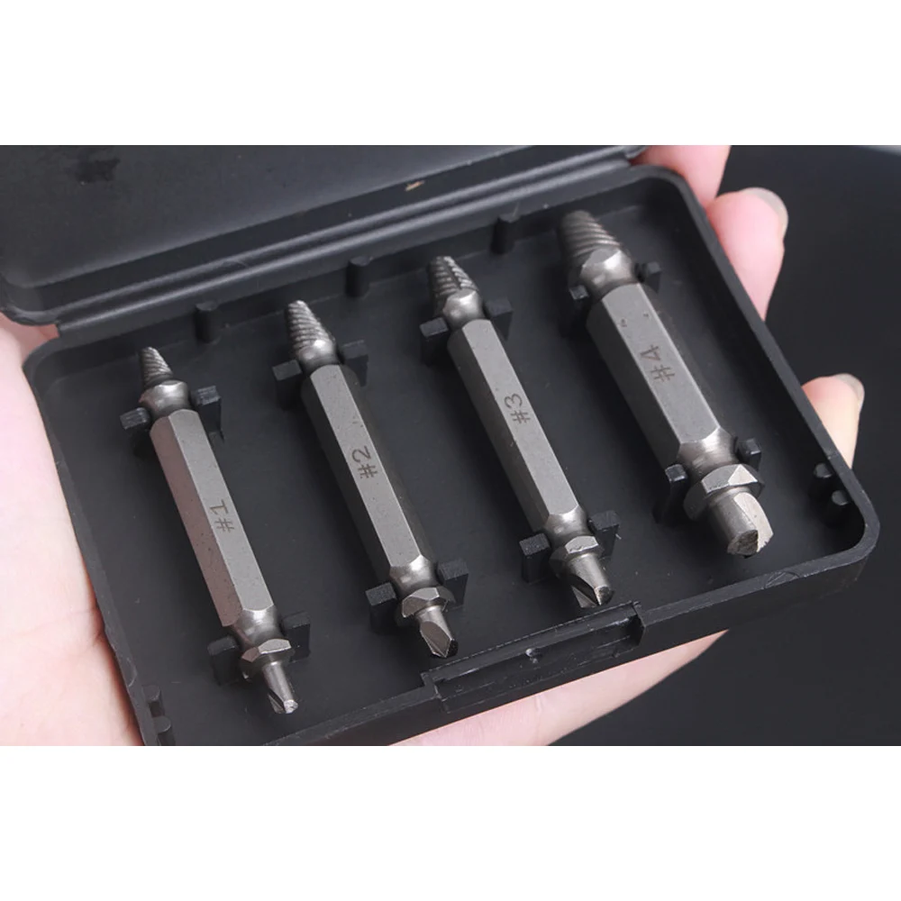 4pcs Screw Bolt Extractor Drill Bits Broken Screw Removal Damaged Screw Remover Speed Out Tool Screwdriver Hand Tools
4pcs Screw Bolt Extractor Drill Bits Broken Screw Removal Damaged Screw Remover Speed Out Tool Screwdriver Hand Tools