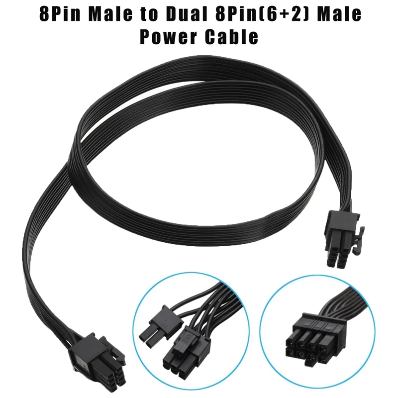 S SKYEE 60cm Graphics Card Power Cable 18AWG 8Pin Male to Dual 8Pin (6+2) Male Extension for PCI-E GPU Power Supply Cable Cord
S SKYEE 60cm Graphics Card Power Cable 18AWG 8Pin Male to Dual 8Pin (6+2) Male Extension for PCI-E GPU Power Supply Cable Cord