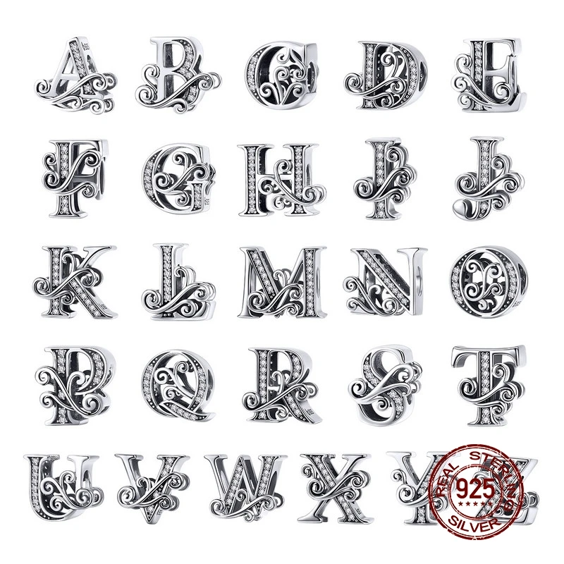 MOWIMO Real 925 Sterling Silver Letter Alphabet A-Z Charm Name Bead Fit Original Pandora Bracelets Pendant Jewelry Making BNC030
MOWIMO Real 925 Sterling Silver Letter Alphabet A-Z Charm Name Bead Fit Original Pandora Bracelets Pendant Jewelry Making BNC030