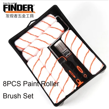 FINDER 9" 8PCS Paint Roller Set Round Polyester Paint Runner Pro Black Wall Painting Tools Paint Roller for Wall Decoration
FINDER 9" 8PCS Paint Roller Set Round Polyester Paint Runner Pro Black Wall Painting Tools Paint Roller for Wall Decoration