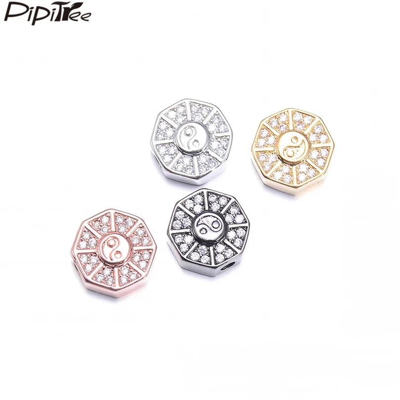 Pipitree Wholesale 3pcs Tai Chi Eight Diagrams Beads Charms Copper White Cubic Zirconia Spacer Beads for Bracelet Jewelry Making
Pipitree Wholesale 3pcs Tai Chi Eight Diagrams Beads Charms Copper White Cubic Zirconia Spacer Beads for Bracelet Jewelry Making