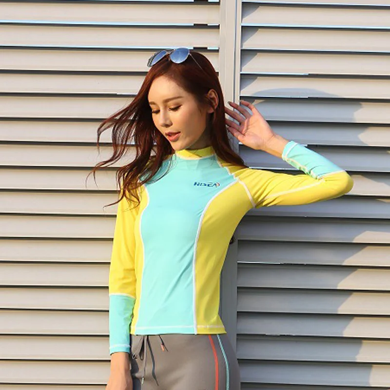 2017 Outdoor UV Sun Protection Lycra Rash Guard T-Shirts Long Sleeve Surf Diving Tops Women Swimming Snorkeling Tees
2017 Outdoor UV Sun Protection Lycra Rash Guard T-Shirts Long Sleeve Surf Diving Tops Women Swimming Snorkeling Tees