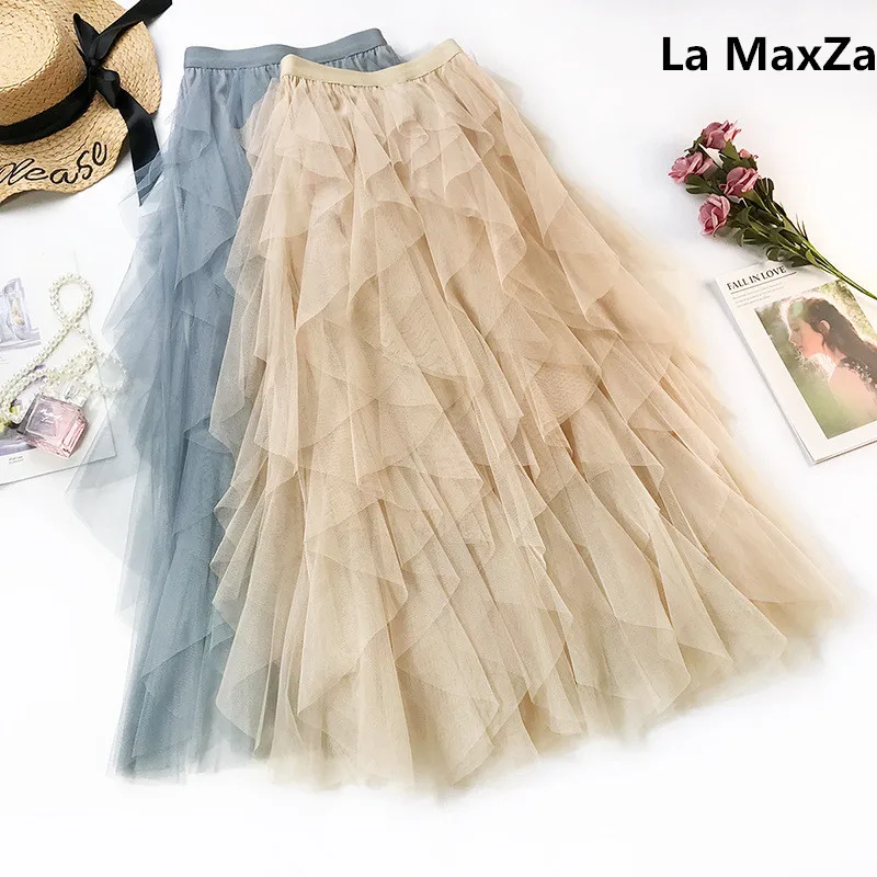 La MaxZa 2019 Summer Women Boho Long tulle Skirt Ruffles Beach voile spodnica jupe longue saias na altura do joelho rok skirts
La MaxZa 2019 Summer Women Boho Long tulle Skirt Ruffles Beach voile spodnica jupe longue saias na altura do joelho rok skirts