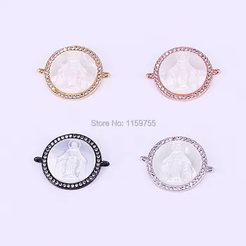 8Pcs Micro Pave CZ Cubic Zircon White Shell Maria Round Connectors for DIY Charms Bracelet Making
8Pcs Micro Pave CZ Cubic Zircon White Shell Maria Round Connectors for DIY Charms Bracelet Making