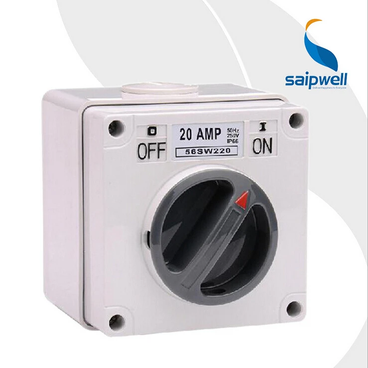 Saipwell IP66 Australian 250V 20A 2P Industrial On Off Switch Waterproof (SP-56SW220)
Saipwell IP66 Australian 250V 20A 2P Industrial On Off Switch Waterproof (SP-56SW220)