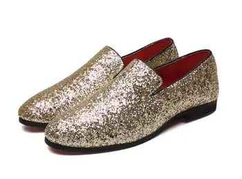 Big Size 38-46 Mens Gold Shoes Fashion Casual Nightclub Bars Party Superstar Shoes Slip-on Gold Sequins Wedding Mens Moccasins
Big Size 38-46 Mens Gold Shoes Fashion Casual Nightclub Bars Party Superstar Shoes Slip-on Gold Sequins Wedding Mens Moccasins