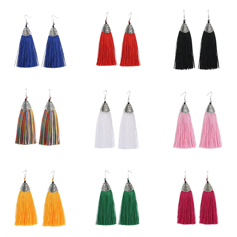 Boho Long Thick Tassels Small Silver Fish Mouth Red Blue White Yellow Green Drop Dangle Earrings For Women
Boho Long Thick Tassels Small Silver Fish Mouth Red Blue White Yellow Green Drop Dangle Earrings For Women
