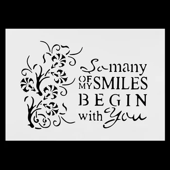 PVC 30*21cm Smile begin Embossing Paper Card Stencils For Wall Painting Scrapbooking Stamping Stamp Album Decorative
PVC 30*21cm Smile begin Embossing Paper Card Stencils For Wall Painting Scrapbooking Stamping Stamp Album Decorative
