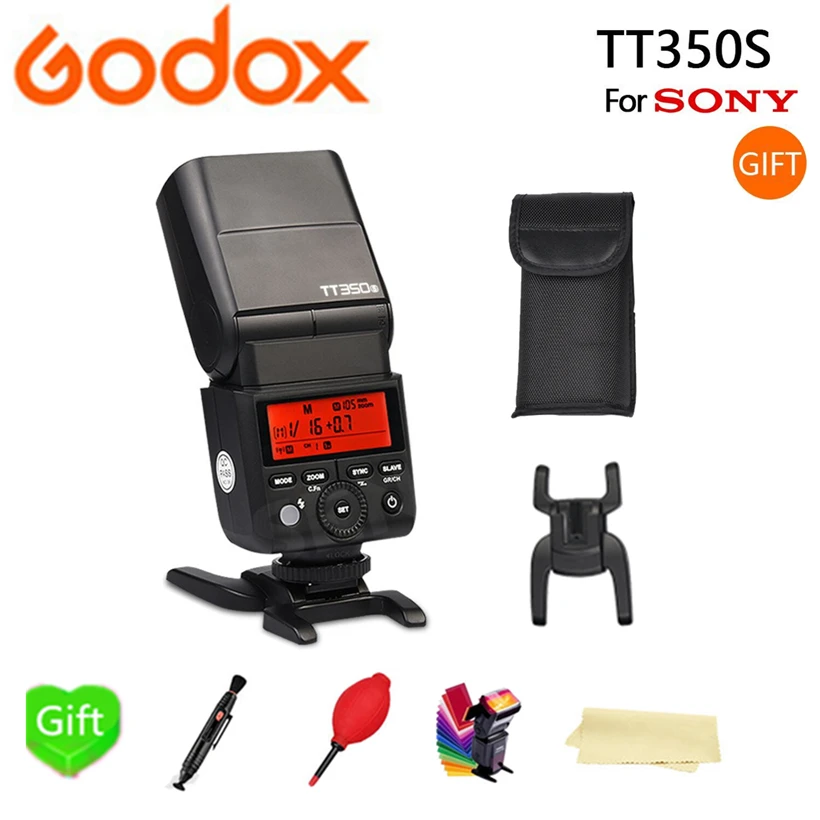 Фото Godox TT350S Mini Camera Speedlite Flash 2.4G Wireless TTL 1/8000S HSS GN36 for Sony Mirrorless DSLR A7 A6000 A6500 | Электроника