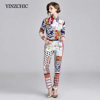 New Womans Autumn Print Suits Vintage OL Blouse + Pencil Pants Sets Two-Pieces Set For Woman 2018 Lady Party Print Suits
New Womans Autumn Print Suits Vintage OL Blouse + Pencil Pants Sets Two-Pieces Set For Woman 2018 Lady Party Print Suits