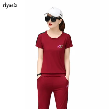 Rlyaeiz Fashion Sets Women Tracksuit 2019 Summer Striped O-neck T shirts + Calf-length Pants 2 Pieces Set Female Sweat Suit
Rlyaeiz Fashion Sets Women Tracksuit 2019 Summer Striped O-neck T shirts + Calf-length Pants 2 Pieces Set Female Sweat Suit