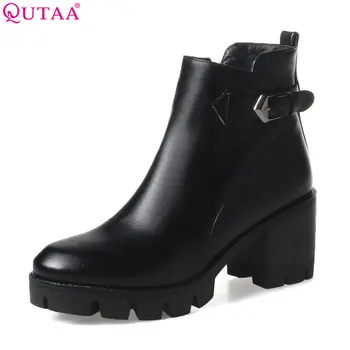 QUTAA 2018 Women Ankle Boots Square High Heel Zipper Round Toe Women PU leather Buckle Black Ladies Motorcycle Boots Size 34-43
QUTAA 2018 Women Ankle Boots Square High Heel Zipper Round Toe Women PU leather Buckle Black Ladies Motorcycle Boots Size 34-43