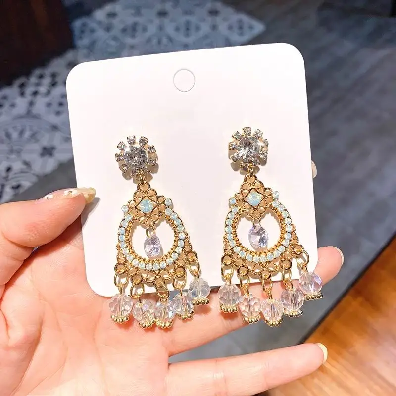 Boho Crystal Tassel Drop Earrings For Women 2019 New Palace Style Statement Earrings Party Jewelry
Boho Crystal Tassel Drop Earrings For Women 2019 New Palace Style Statement Earrings Party Jewelry