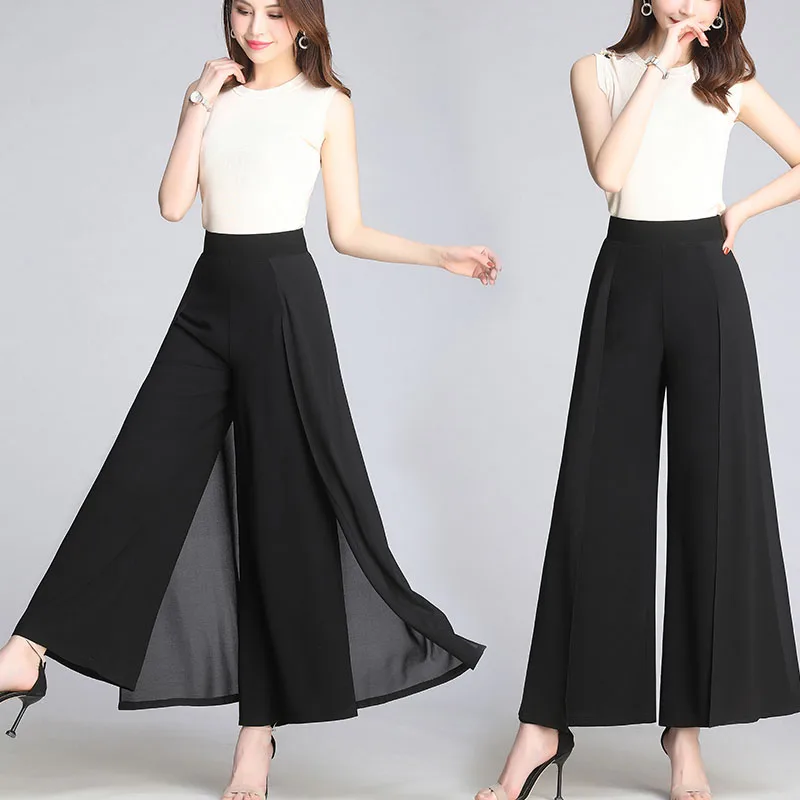 High Waist Suit Skirts Pants Fashion OL Office Chiffon Straight Black Pants Spring Summer Casual Patchwork Women Trouser LJ2350
High Waist Suit Skirts Pants Fashion OL Office Chiffon Straight Black Pants Spring Summer Casual Patchwork Women Trouser LJ2350
