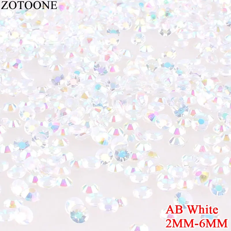 ZOTOONE DIY 2-6MM Stones And Crystal AB White Strass Resin Flatback NON-Hotfix Rhinestones Clothes Nails Art Decoration 1000Pcs
ZOTOONE DIY 2-6MM Stones And Crystal AB White Strass Resin Flatback NON-Hotfix Rhinestones Clothes Nails Art Decoration 1000Pcs