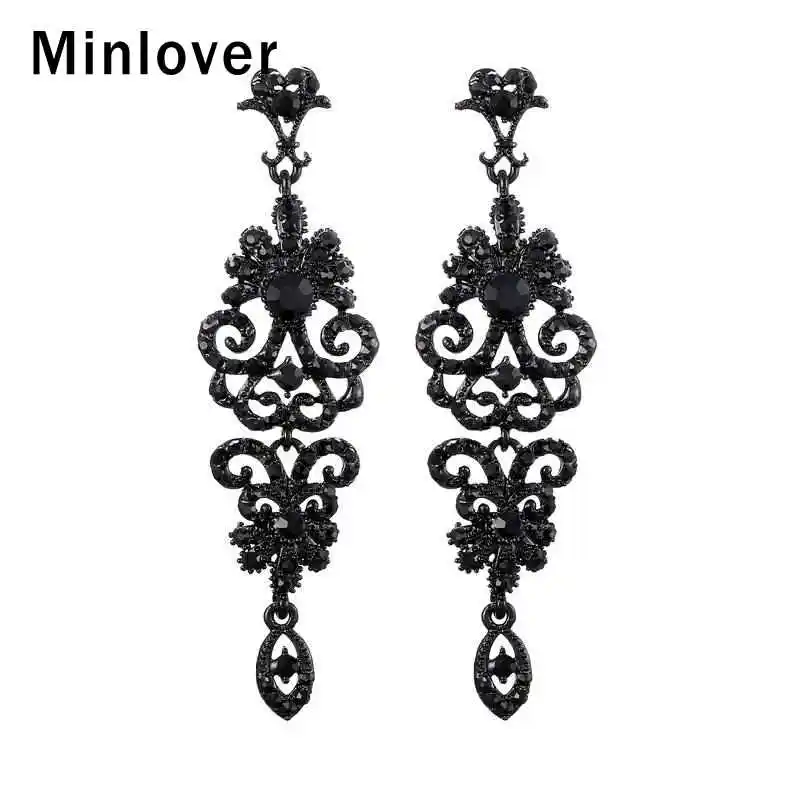 Minlover Korean Black Crystal Vintage Long Dangle Earrings for Women Rhinestone Teardrop Earrings 2019 Wedding Jewelry MEH948
Minlover Korean Black Crystal Vintage Long Dangle Earrings for Women Rhinestone Teardrop Earrings 2019 Wedding Jewelry MEH948
