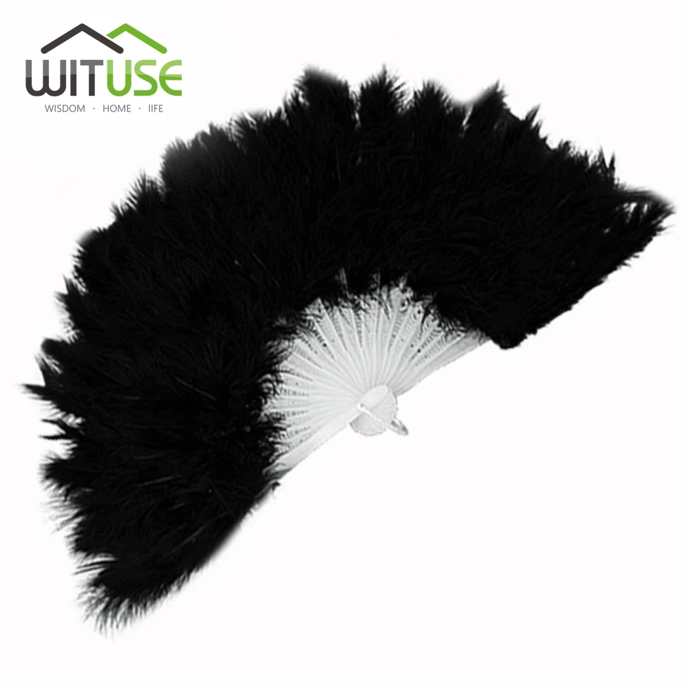 WITUSE Black large Soft feather folding hand fan for wedding Party Decoration Suppliers Elegant Dance Fan
WITUSE Black large Soft feather folding hand fan for wedding Party Decoration Suppliers Elegant Dance Fan