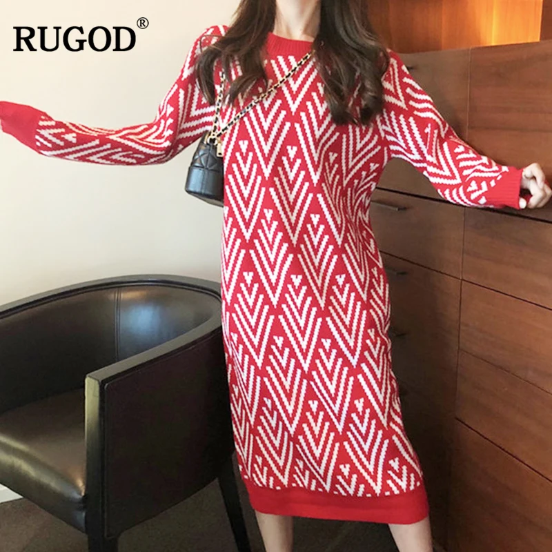 RUGOD New Arrival Women Straight Dress O-Neck Long Sleeve Dress Women Warm Winter Dress For Female Fashion vestidos verano 2018
RUGOD New Arrival Women Straight Dress O-Neck Long Sleeve Dress Women Warm Winter Dress For Female Fashion vestidos verano 2018