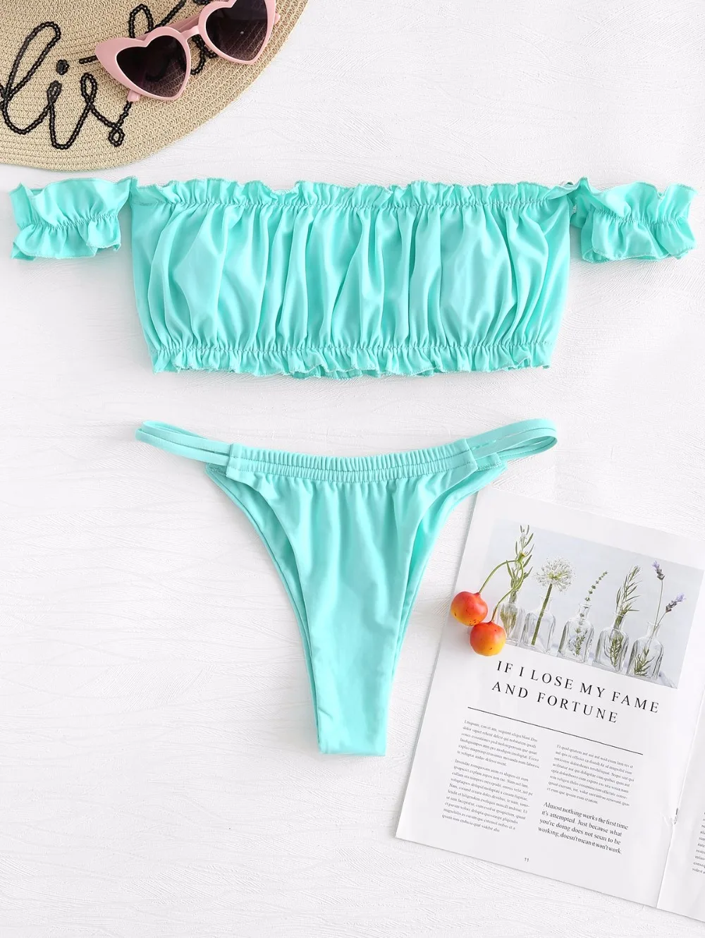 Women Ruffles Sleeves Off Shoulder Bikini Set Solid Color Sexy Bathing Suit Swimwear maillot de bain femme 2018 Swimsuit Bikinis
Women Ruffles Sleeves Off Shoulder Bikini Set Solid Color Sexy Bathing Suit Swimwear maillot de bain femme 2018 Swimsuit Bikinis