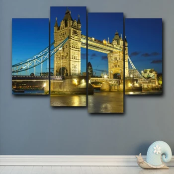 Laeacco Canvas Paintings Wall Decoration Home Decor 4 Panel Canvas Photo Prints London Tower Bridge Nightfall Wall Art Picture
Laeacco Canvas Paintings Wall Decoration Home Decor 4 Panel Canvas Photo Prints London Tower Bridge Nightfall Wall Art Picture