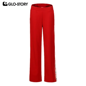GLO-STORY 2018 Fashion Autumn Women Wide Leg Pants Sports Pants with Tape Trousers for Women Female Pants WRT-7475
GLO-STORY 2018 Fashion Autumn Women Wide Leg Pants Sports Pants with Tape Trousers for Women Female Pants WRT-7475