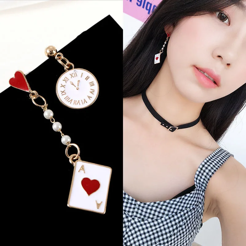 Rock Dangle Earrings for Women Poker Card Alarm Clock Asymmetrical Statement Earring Long Created Pearl Fashion Jewelry E275
Rock Dangle Earrings for Women Poker Card Alarm Clock Asymmetrical Statement Earring Long Created Pearl Fashion Jewelry E275