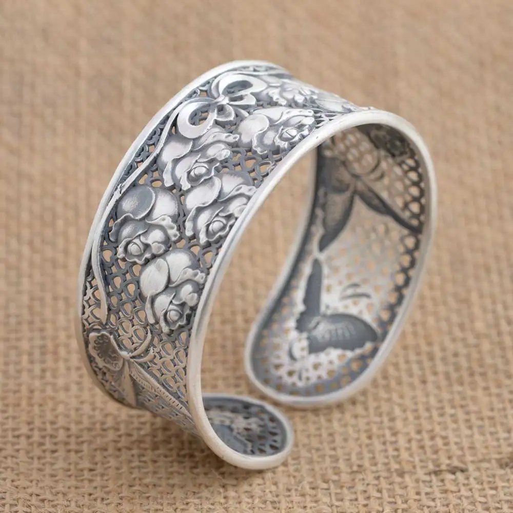 FNJ 925 Silver Flower Bangle New Fashion Butterfly Adjustable Size Original S925 Sterling Silver Bangles for Women Jewelry
FNJ 925 Silver Flower Bangle New Fashion Butterfly Adjustable Size Original S925 Sterling Silver Bangles for Women Jewelry