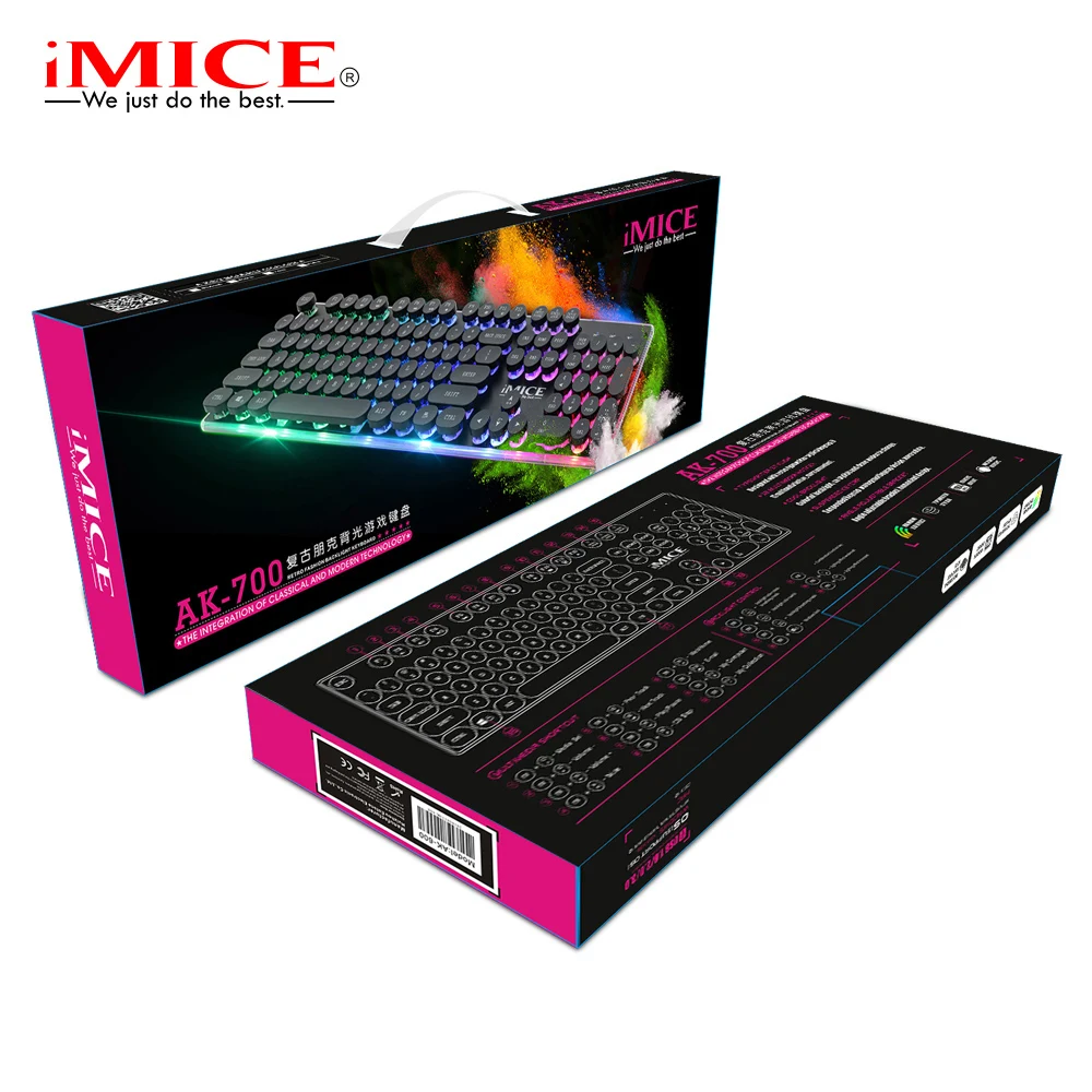 iMice Gaming Keyboard Steam Punk 104 Keys Rainbow Backlit Keyboards USB Wired Waterproof Mechanical Feeling Gamer Keyboard
iMice Gaming Keyboard Steam Punk 104 Keys Rainbow Backlit Keyboards USB Wired Waterproof Mechanical Feeling Gamer Keyboard