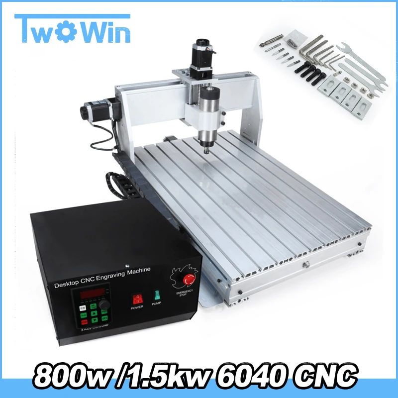 800W/1.5KW/2.2KW CNC 6040 3 axis CNC router CNC wood carving machine USB Mach3 control Woodworking Milling Engraver Machine
800W/1.5KW/2.2KW CNC 6040 3 axis CNC router CNC wood carving machine USB Mach3 control Woodworking Milling Engraver Machine