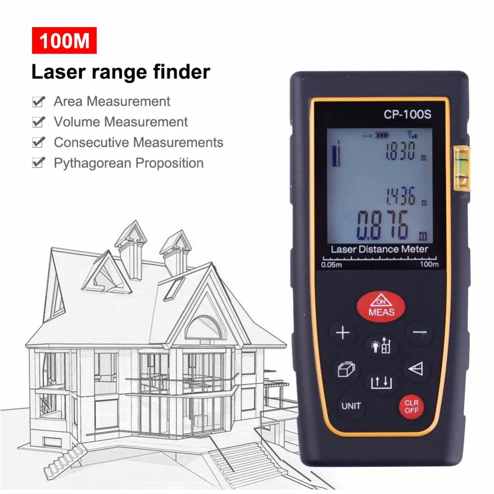 

Laser Distance Meter CP-100S Laser Range Finder Hand-held 100m Distance Measurement