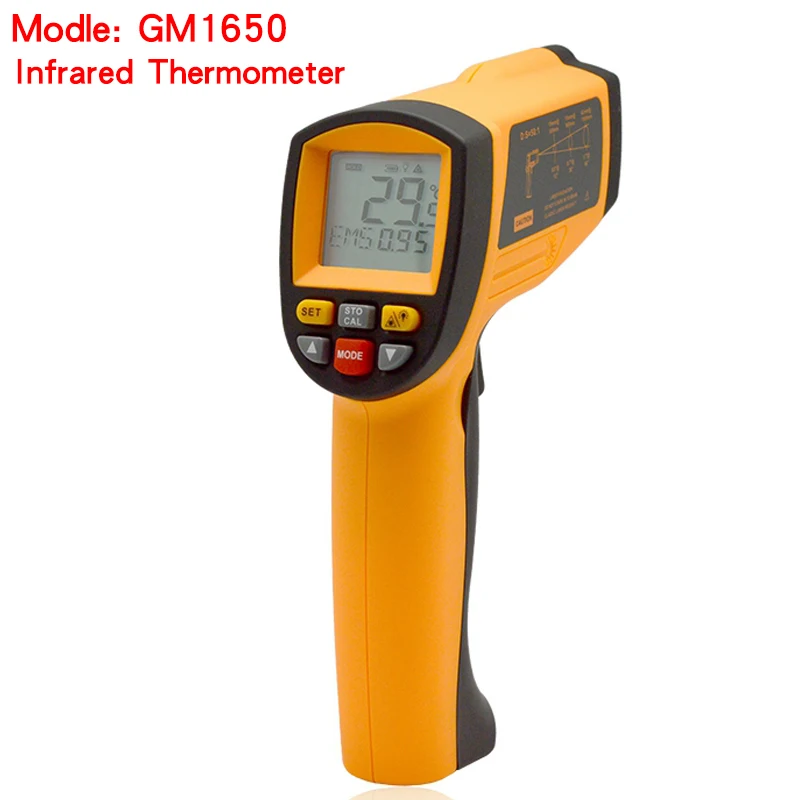 Digital thermometer gun GM1650 non contact infrared thermometer laser Pyrometer professional industrial temperature gun ir
Digital thermometer gun GM1650 non contact infrared thermometer laser Pyrometer professional industrial temperature gun ir