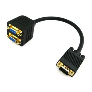 RGB VGA SVGA Male to 2 VGA HD 15 Female Splitter Adapter Extension Cable Black
RGB VGA SVGA Male to 2 VGA HD 15 Female Splitter Adapter Extension Cable Black