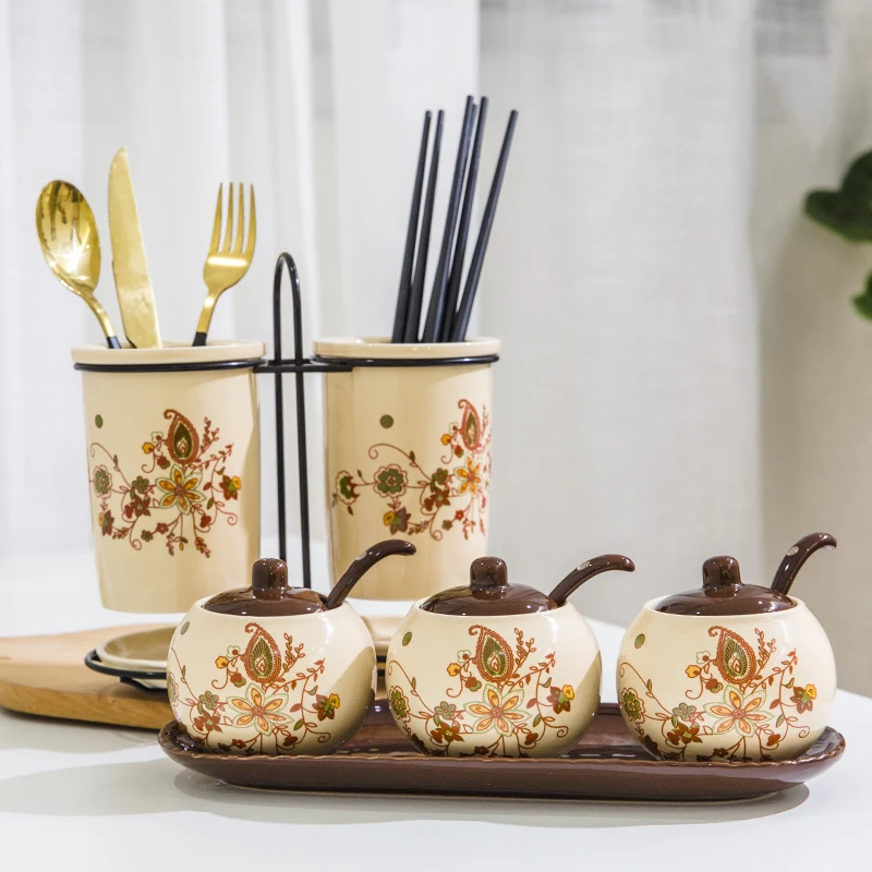 Retro Ceramic Seasoning Spice Jar Set Condiments Salt Pepper Container Storage Box Bottles Kitchen Cruet Flavoring Tools 230ML
Retro Ceramic Seasoning Spice Jar Set Condiments Salt Pepper Container Storage Box Bottles Kitchen Cruet Flavoring Tools 230ML