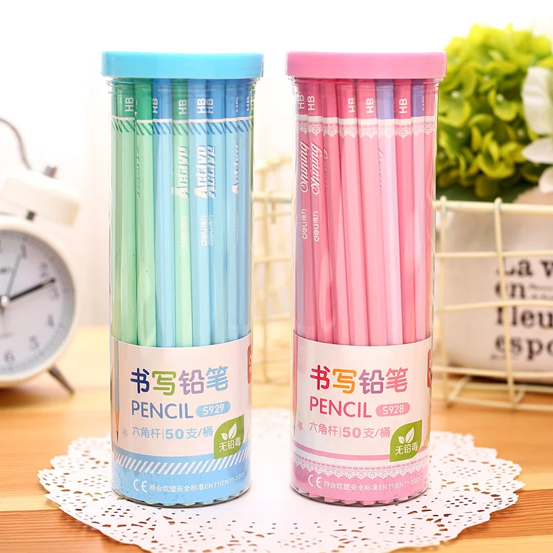 New arrival lackadaisical hb pencil eco-friendly circle hexagonal pencil child bottled primary school students writing pencils 
New arrival lackadaisical hb pencil eco-friendly circle hexagonal pencil child bottled primary school students writing pencils