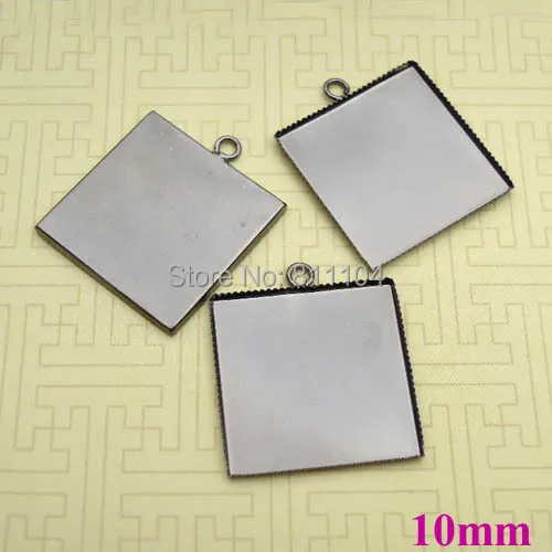 10x10mm New Gunmetal Black Plated Copper Blank Bases Square Bezel cups w/ a loop Cabochon Settings Pendant Findings Wholesale
10x10mm New Gunmetal Black Plated Copper Blank Bases Square Bezel cups w/ a loop Cabochon Settings Pendant Findings Wholesale