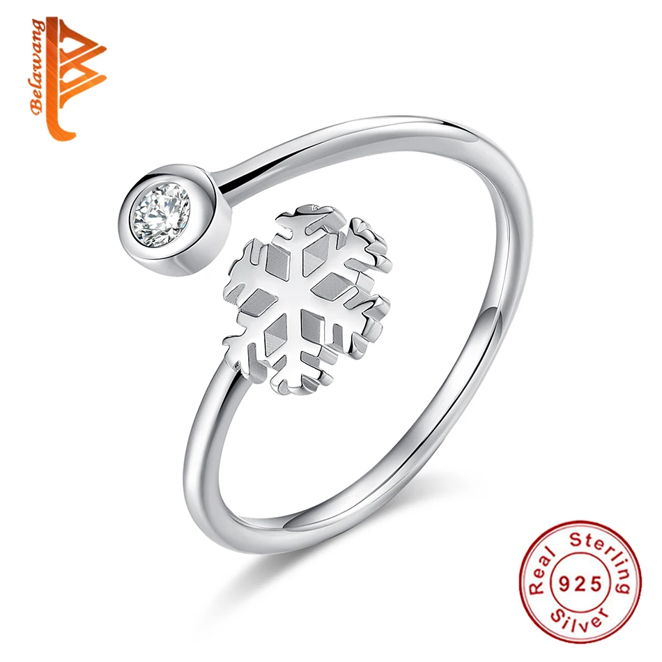 BELAWANG Generous 925 Sterling Silver Snowflake Open Finger Rings For Women Girl Clear Austrian Crystal Ring Jewelry Accessories
BELAWANG Generous 925 Sterling Silver Snowflake Open Finger Rings For Women Girl Clear Austrian Crystal Ring Jewelry Accessories
