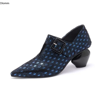 Olomm New Fashion Women Leather Pumps Strange Style Heels Pumps Pointed Toe Elegant Blue Party Dress Shoes Women US Size 4-10
Olomm New Fashion Women Leather Pumps Strange Style Heels Pumps Pointed Toe Elegant Blue Party Dress Shoes Women US Size 4-10