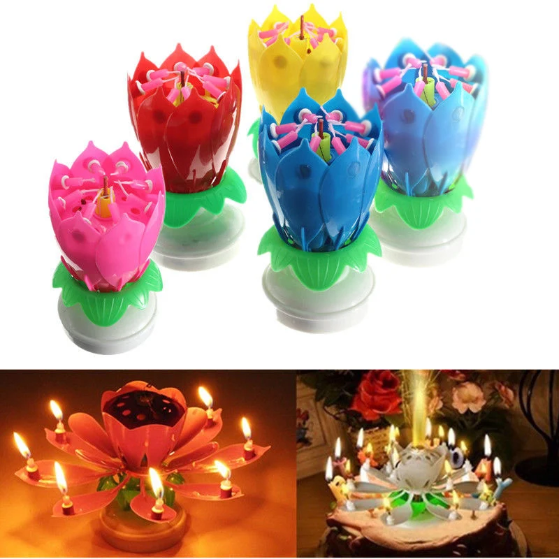 Flower Christmas Birthday Decorative Candles Amazing Romantic Musical Lotus Rotating Happy Birthday Candles For Cake
Flower Christmas Birthday Decorative Candles Amazing Romantic Musical Lotus Rotating Happy Birthday Candles For Cake