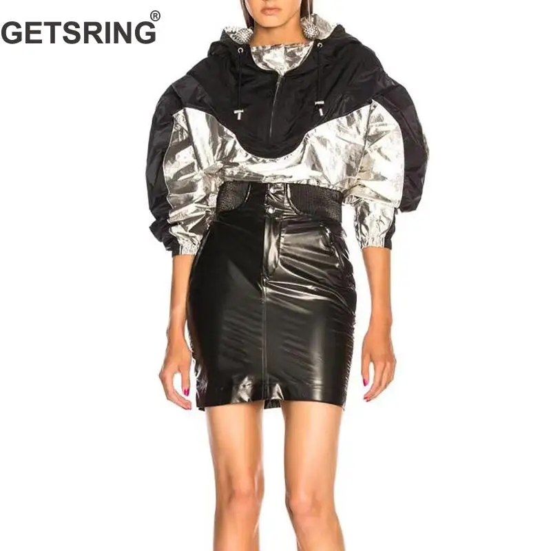 GETSRING Women Jacket Hooded Long Sleeve Woman Tops Silver Black Patchworked Soft Coat High Waist Outerwear Womens Top Autumn
GETSRING Women Jacket Hooded Long Sleeve Woman Tops Silver Black Patchworked Soft Coat High Waist Outerwear Womens Top Autumn
