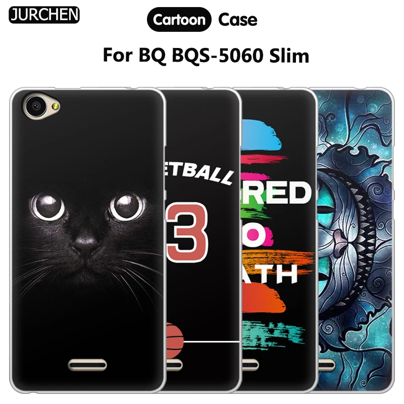 JURCHEN Silicon Cover Case For BQ BQS-5060 Slim 5.0 inch Protective Back BQS 5060 Phone Cartoon Cute |